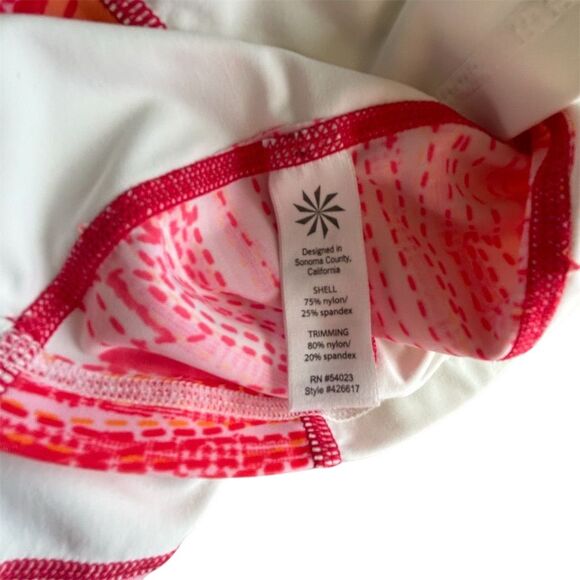 Athleta Women's Rash Guard Swim Top size L White Colorblock Long Sleeve - Picture 9 of 11